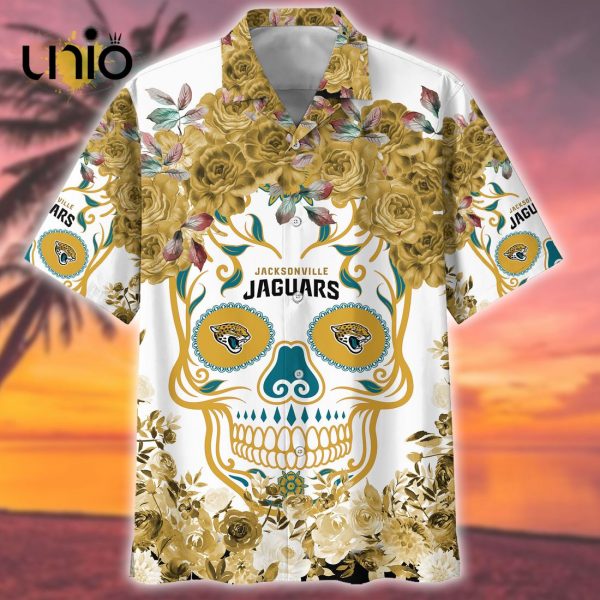 Aloha Jacksonville Jaguars NFL Flower Skull Hawaiian Shirt Limited Edition