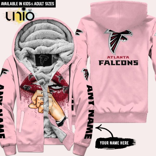 Atlanta Falcons Custom Name Shut The F Up Pink Hoodie