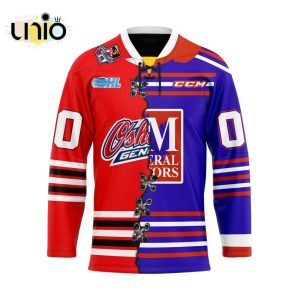 Custom Oshawa Generals Mix Home And Retro Hockey Jersey