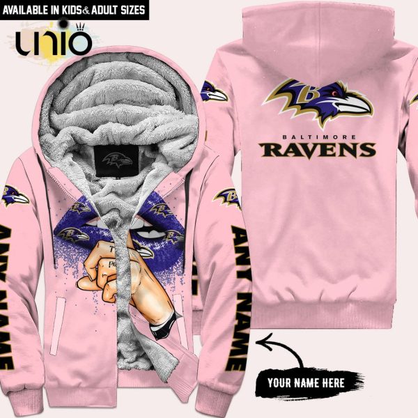 Baltimore Ravens Custom Name Shut The F Up Pink Hoodie