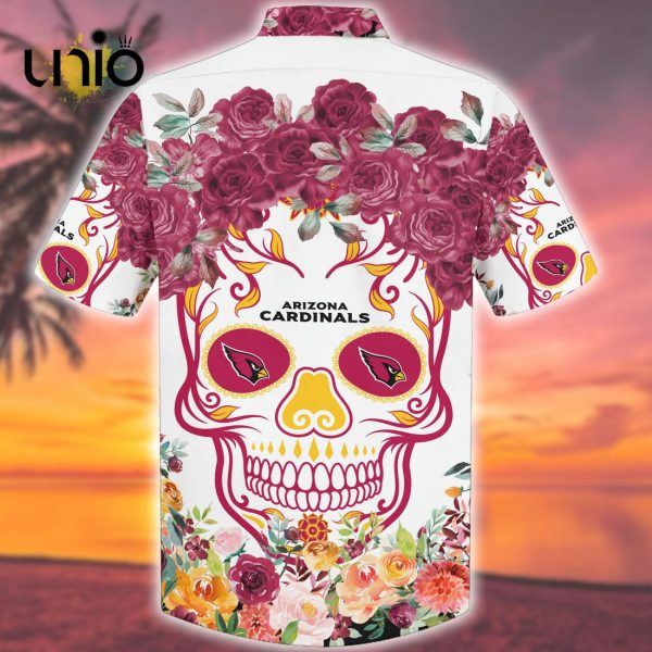 Beach Arizona Cardinals NFL Flower Skull Hawaiian Shirt Limited Edition