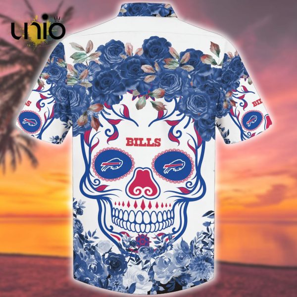 Beach Buffalo Bills NFL Flower Skull Hawaiian Shirt Limited Edition