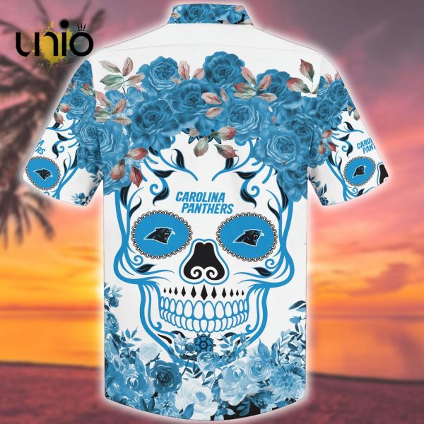 Beach Carolina Panthers NFL Flower Skull Hawaiian Shirt – Limited Edition