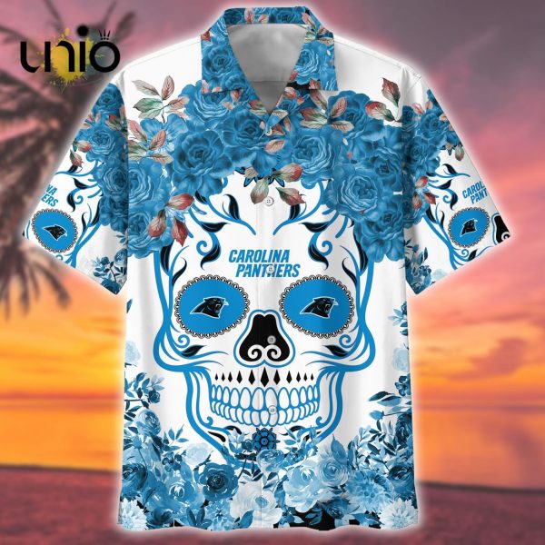 Beach Carolina Panthers NFL Flower Skull Hawaiian Shirt – Limited Edition