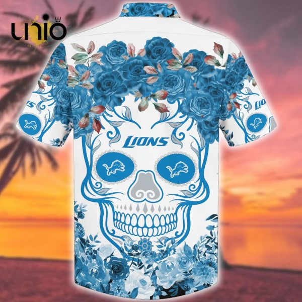 Beach Detroit Lions NFL Flower Skull Hawaiian Shirt – Limited Edition