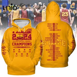 Iowa State Cyclones 2024 Men’s Basketball Champions Gold Hoodie