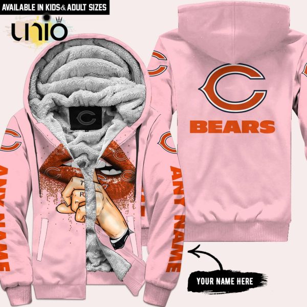 Chicago Bears Custom Name Shut The F Up Pink Hoodie