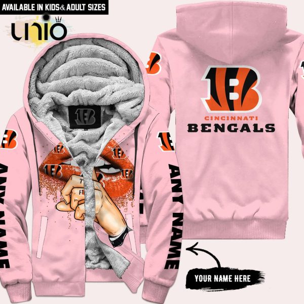 Cincinnati Bengals Custom Name Shut The F Up Pink Hoodie