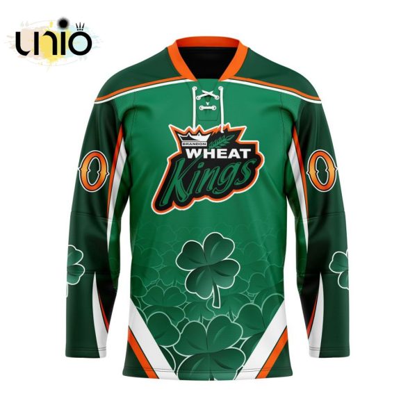 Custom Brandon Wheat Kings Team Hockey Jersey For St.Patrick Day