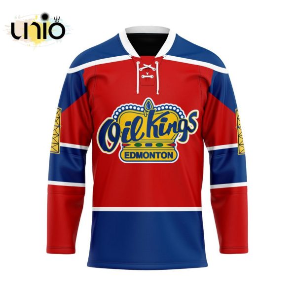 Custom Edmonton Oil Kings Reverse Retro Pattern Hockey Jersey