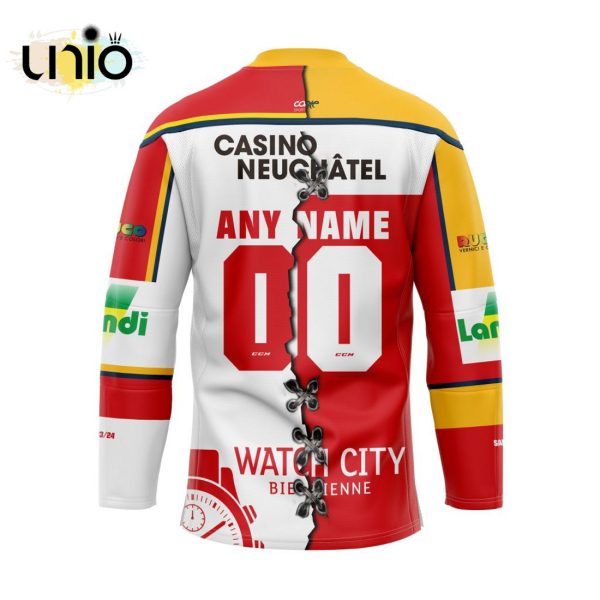 Custom EHC Biel Home Mix Away Jersey Personalized Letters Number