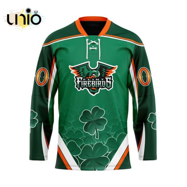 Custom Flint Firebirds Team Hockey Jersey For St.Patrick Day