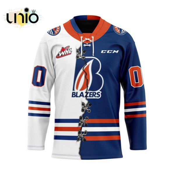 Custom Kamloops Blazers Mix Home And Away Hockey Jersey