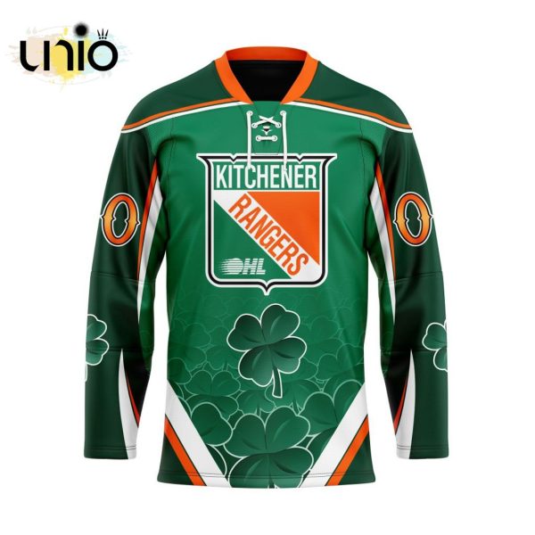 Custom Kitchener Rangers Team Hockey Jersey For St.Patrick Day