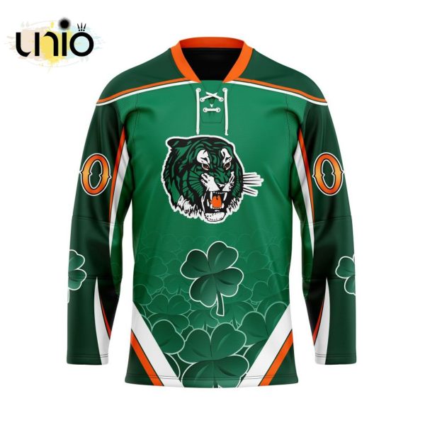 Custom Medicine Hat Tigers Team Hockey Jersey For St.Patrick Day