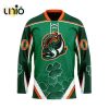 Custom Medicine Hat Tigers Team Hockey Jersey For St.Patrick Day