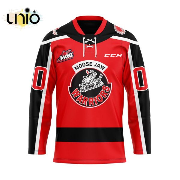 Custom Moose Jaw Warriors Reverse Retro Pattern Hockey Jersey