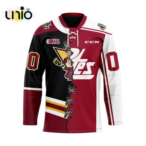 Custom Peterborough Petes Mix Home And Retro Hockey Jersey