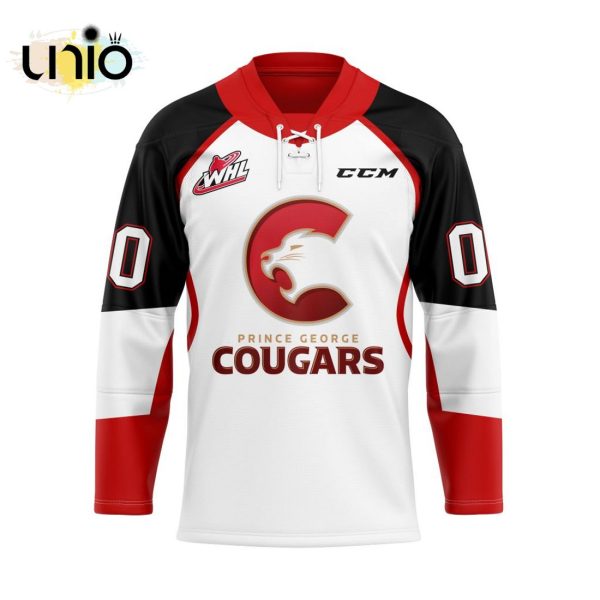 Custom Prince George Cougars Away Hockey Jersey