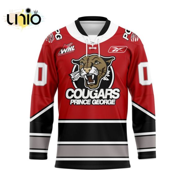 Custom Prince George Cougars Reverse Retro Pattern Hockey Jersey