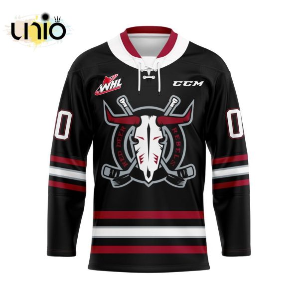 Custom Red Deer Rebels Home Hockey Jersey