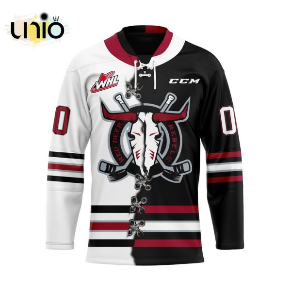 Custom Red Deer Rebels Mix Home And Away Hockey Jersey