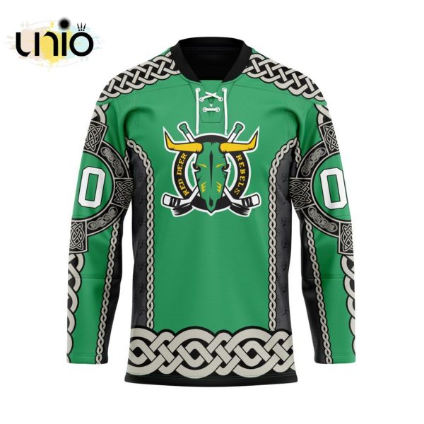 Custom Red Deer Rebels St Patrick Day Team Hockey Jersey