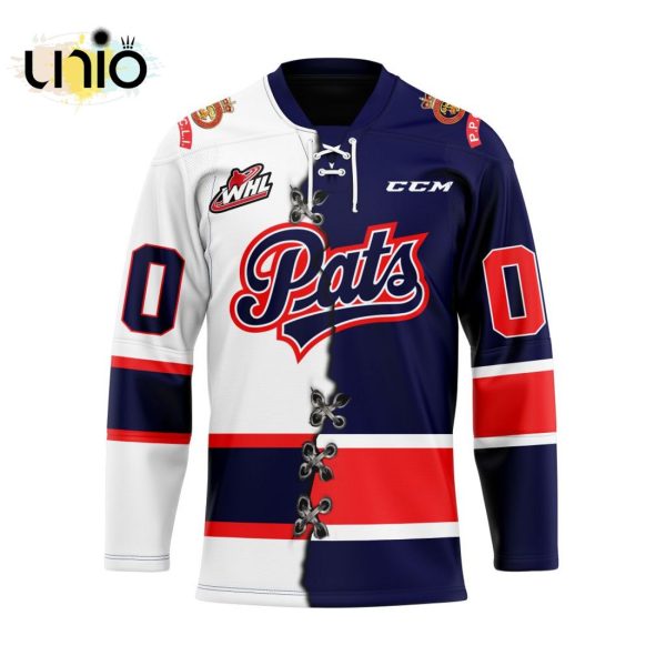 Custom Regina Pats Mix Home And Away Hockey Jersey