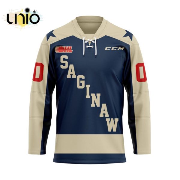 Custom Saginaw Spirit Alternate Hockey Jersey