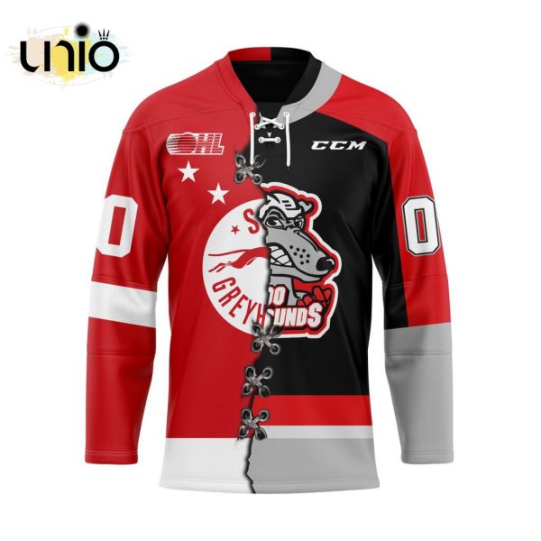 Custom Sault Ste. Marie Greyhounds Mix Home And Retro Hockey Jersey