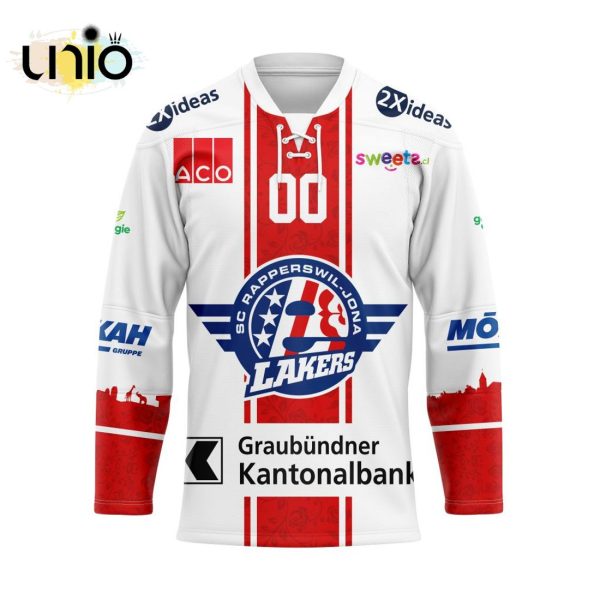 Custom SC Rapperswil-Jona Lakers Away Jersey Personalized Letters Number