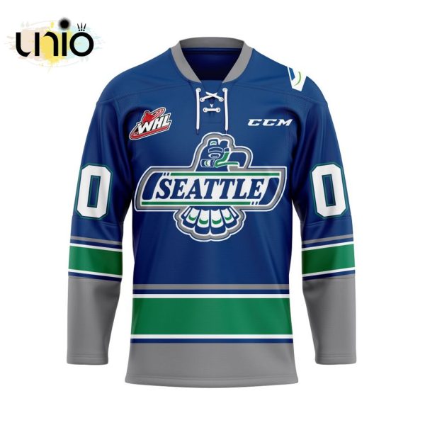 Custom Seattle Thunderbirds Home Hockey Jersey