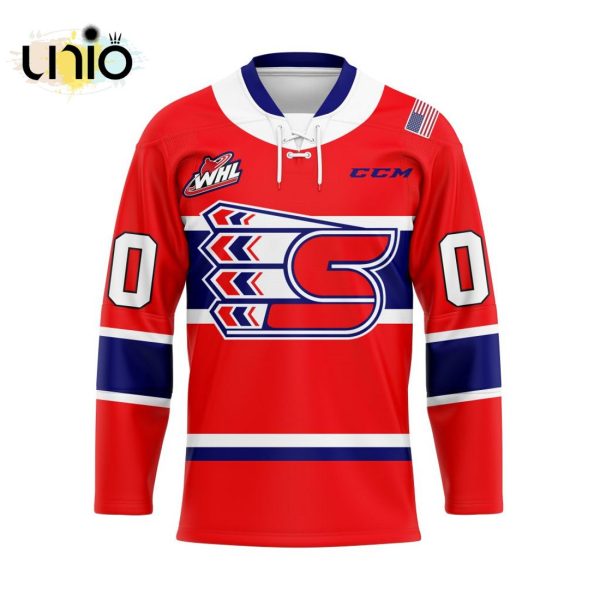 Custom Spokane Chiefs Home Hockey Jersey