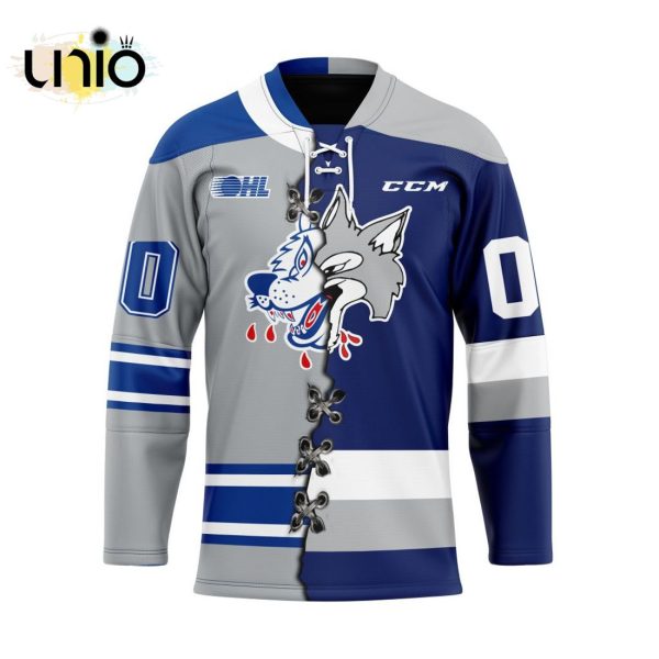 Custom Sudbury Wolves Mix Home And Retro Hockey Jersey