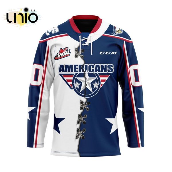 Custom Tri-City Americans Mix Home And Away Hockey Jersey