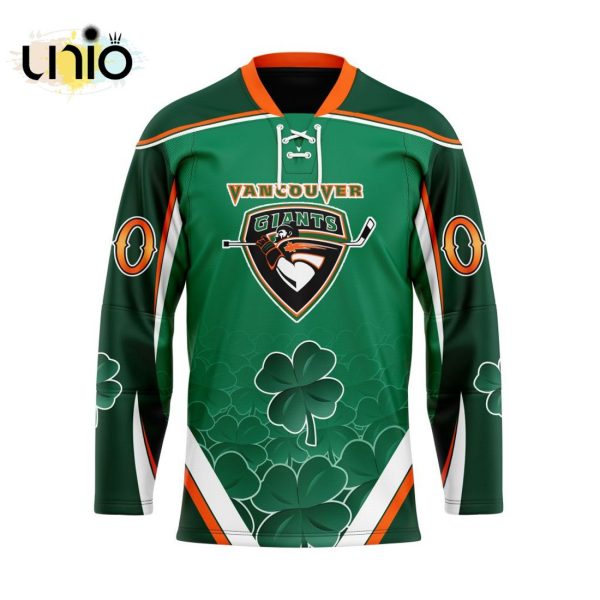 Custom Vancouver Giants Team Hockey Jersey For St.Patrick Day