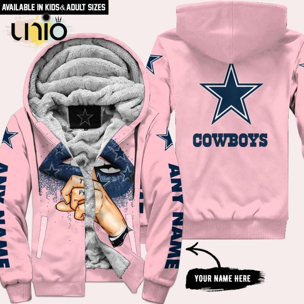 Dallas Cowboys Custom Name Shut The F Up Pink Hoodie