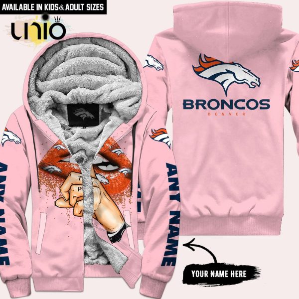 Denver Broncos Custom Name Shut The F Up Pink Hoodie