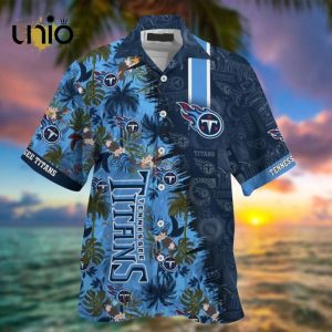 NFL Tennessee Titans Flowers Navy Blue Hawaiian Shirt Limited