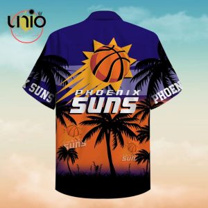 NBA Phoenix Suns Orange Blue Palm Trees Hawaiian Shirt