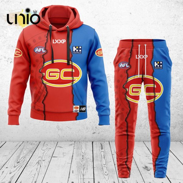 Gold Coast Suns AFL Mix Guernseys 2024 Collection Hoodie, Jogger