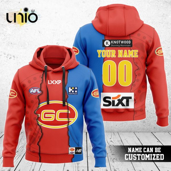 Gold Coast Suns AFL Mix Guernseys 2024 Collection Hoodie, Jogger