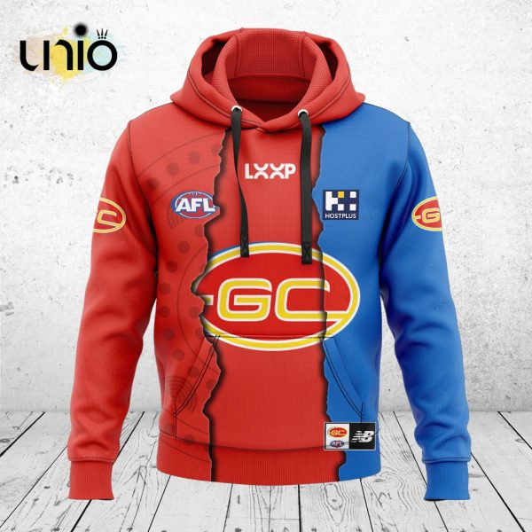 Gold Coast Suns AFL Mix Guernseys 2024 Collection Hoodie, Jogger