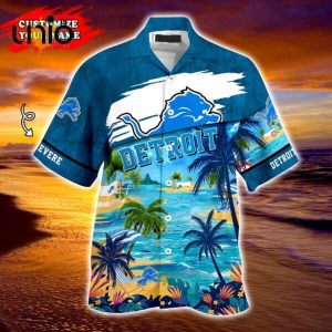 NFL Detroit Lions Custom Coconut Beach Hawaiian Shirt