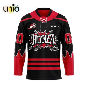 Custom Calgary Hitmen Reverse Retro Pattern Hockey Jersey