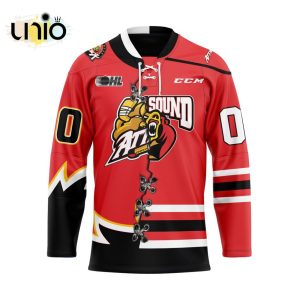 Custom Owen Sound Attack Mix Home And Retro Hockey Jersey