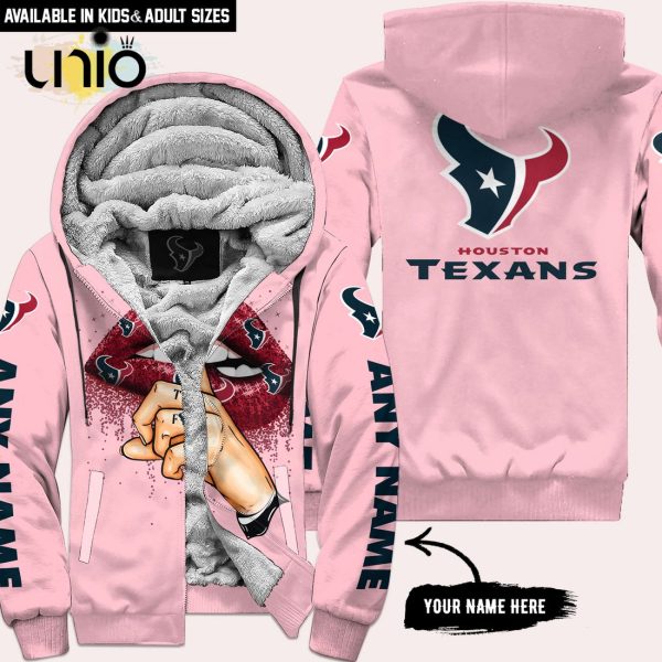 Houston Texans Custom Name Shut The F Up Pink Hoodie