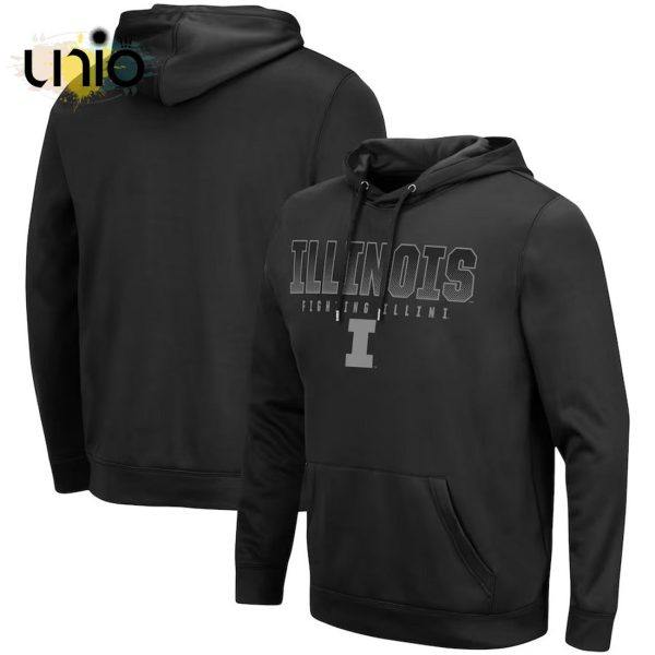 Illinois Fighting Illini 2024 Big Ten Black Hoodie 3D