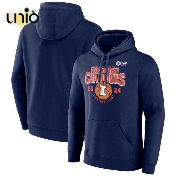 Illinois Fighting Illini 2024 Big Ten Conference Tournament Champions Pullover Hoodie 3D