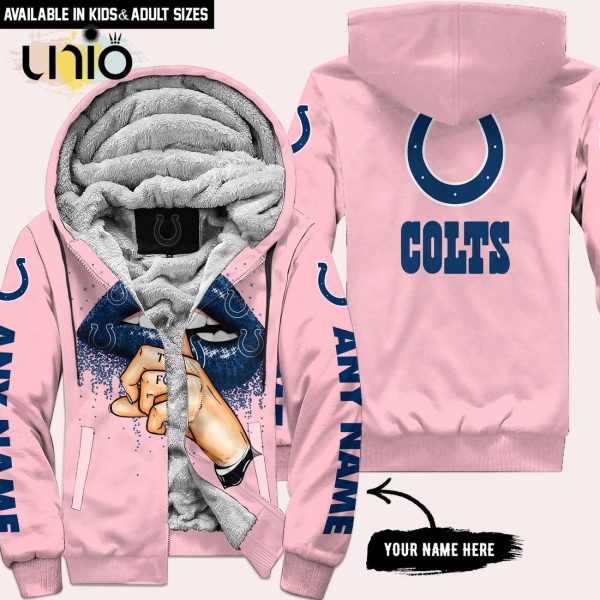 Indianapolis Colts Custom Name Shut The F Up Pink Hoodie